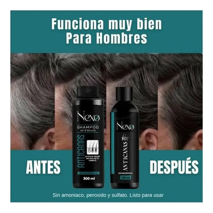 KIT MAGICO CUBRE CANAS NEXO:  SHAMPOO + TRATAMIENTO CAPILAR  +TONICO